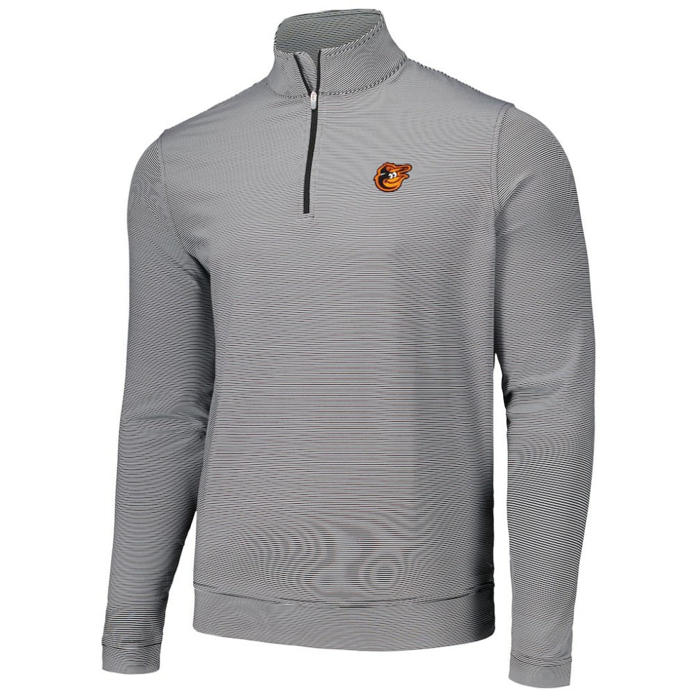 Baltimore Orioles Peter Millar Perth Sugar Stripe Performance Quarter-Zip Top - MLB Tops