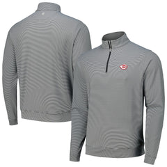 Cincinnati Reds Peter Millar Perth Sugar Stripe Performance Quarter-Zip Top - MLB Tops