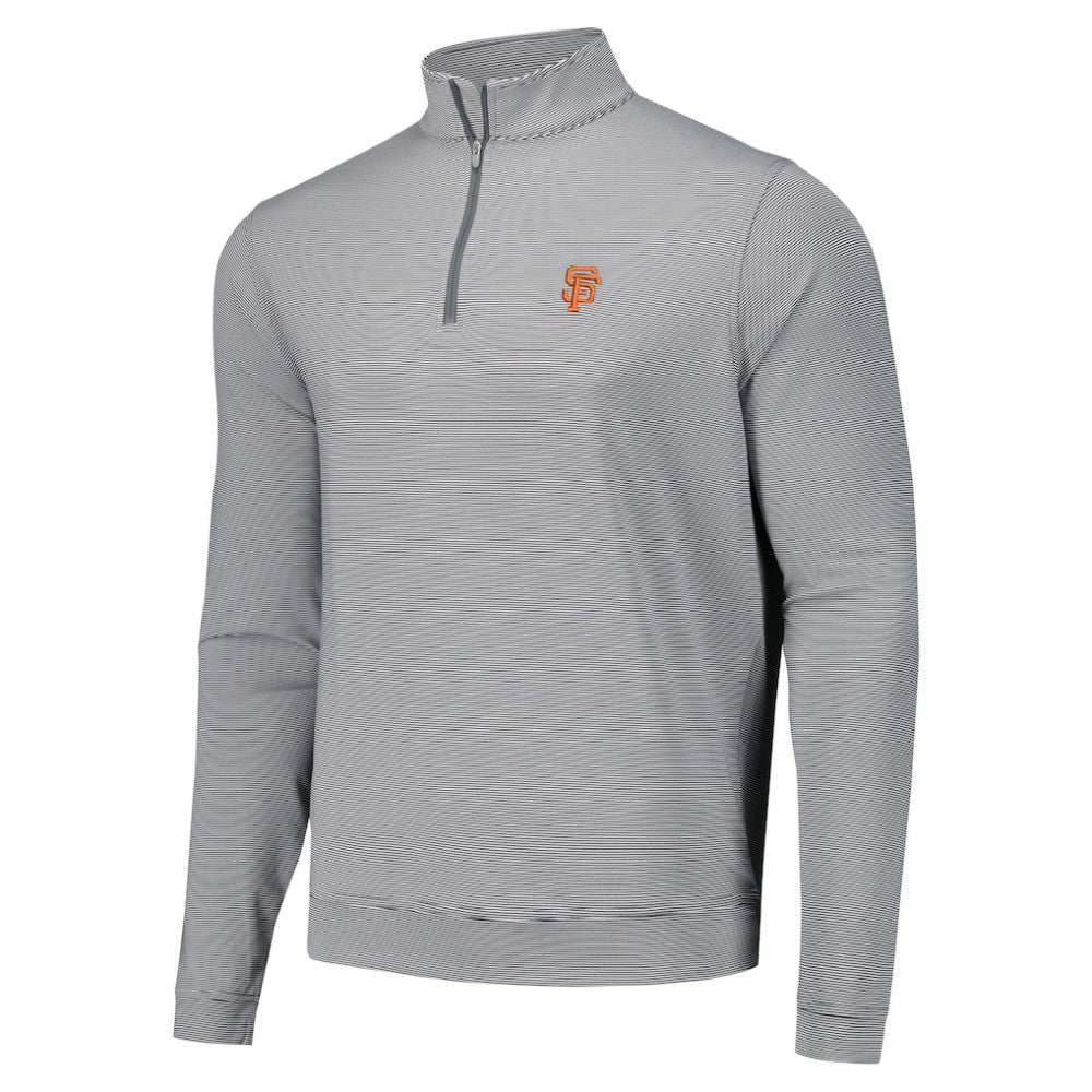 San Francisco Giants Peter Millar Perth Sugar Stripe Performance Quarter-Zip Top - MLB Tops