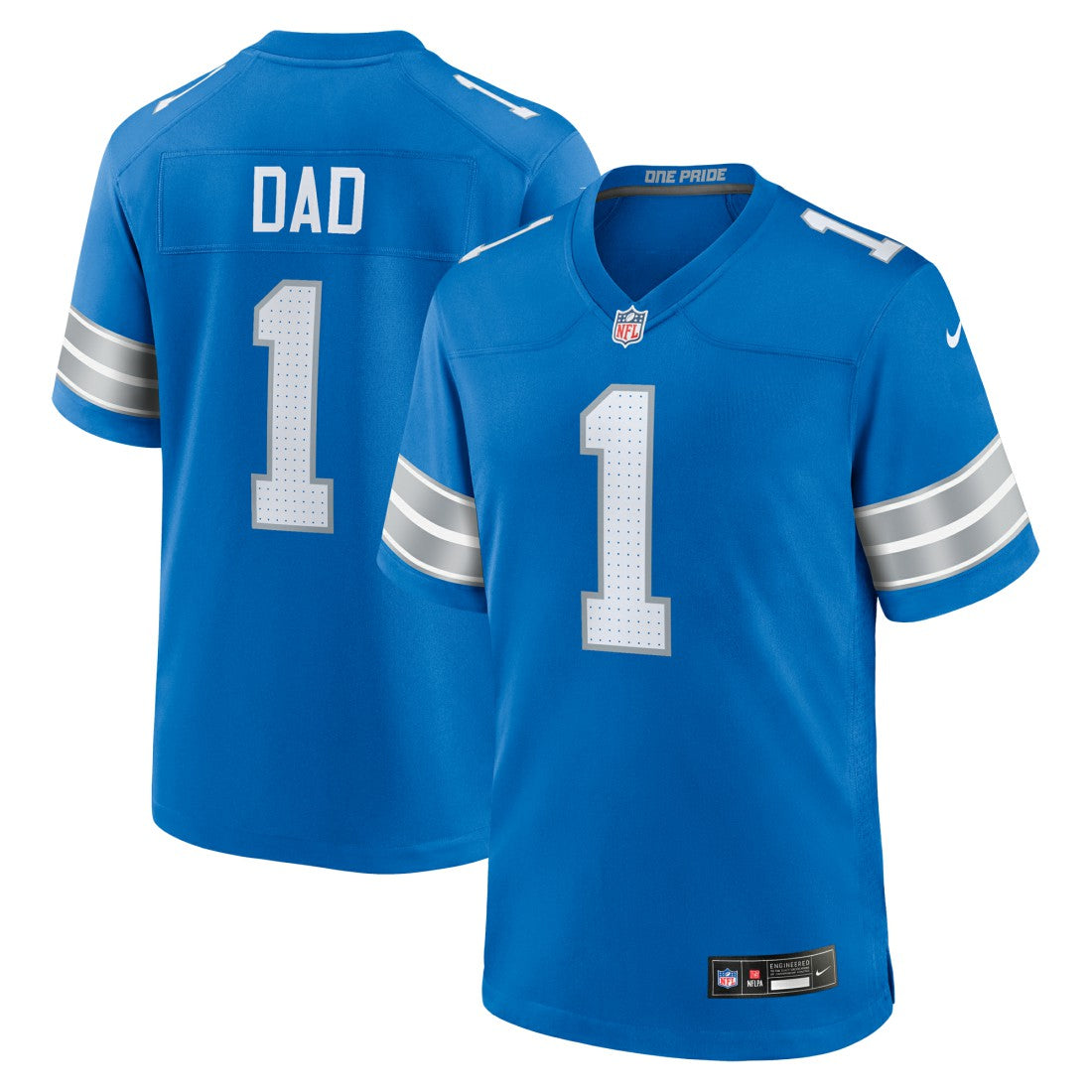 Detroit Lions Number 1 Dad  Game Jersey | NFL New