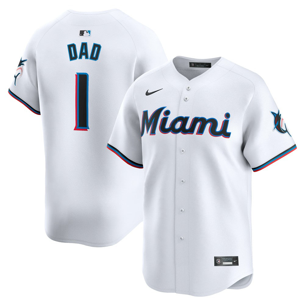 Miami Marlins Nike #1 Dad Home Limited Jersey - MLB Jerseys