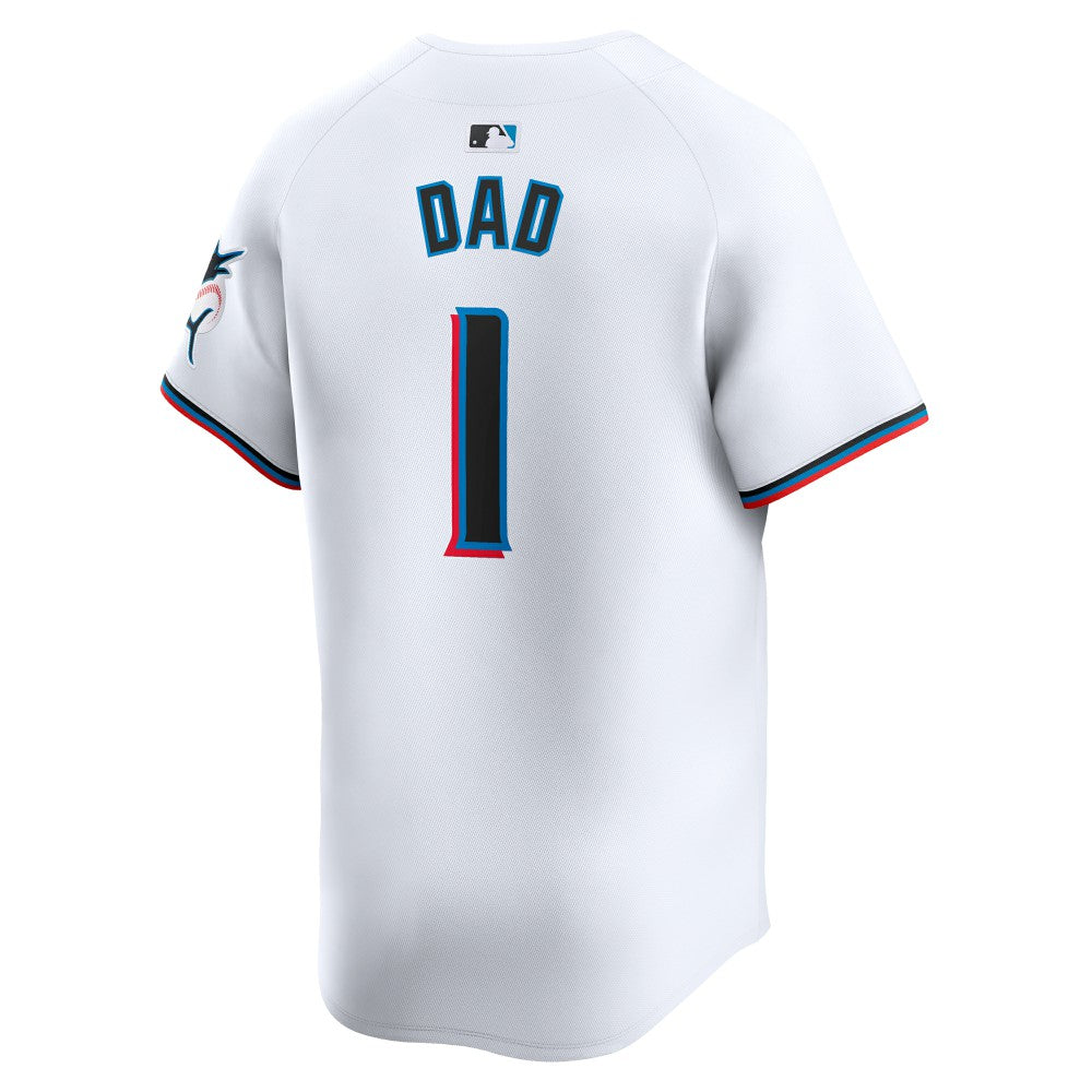 Miami Marlins Nike #1 Dad Home Limited Jersey - MLB Jerseys