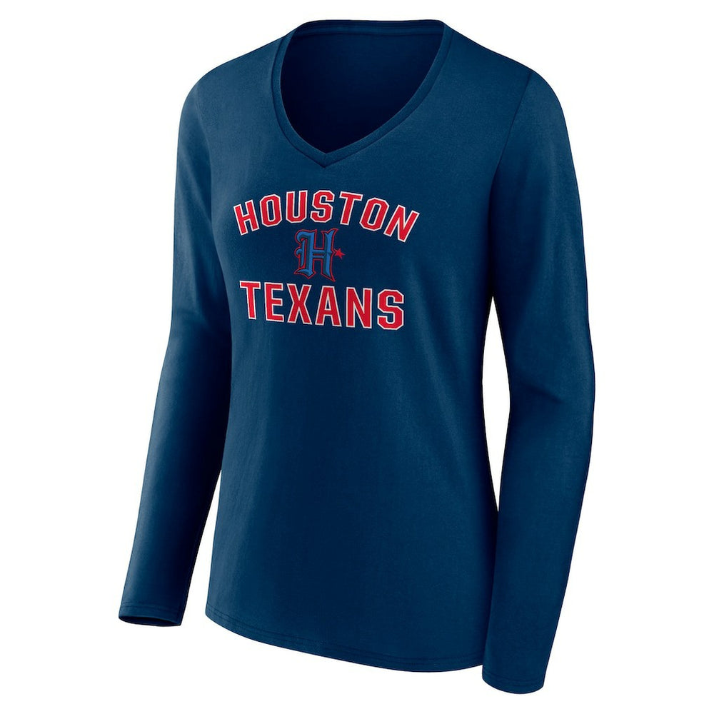 Houston Texans Women's Secondary Logo Victory Arch Long Sleeve V-Neck T-Shirt | NFL On sale