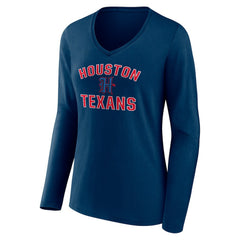 Houston Texans Women's Secondary Logo Victory Arch Long Sleeve V-Neck T-Shirt | NFL On sale