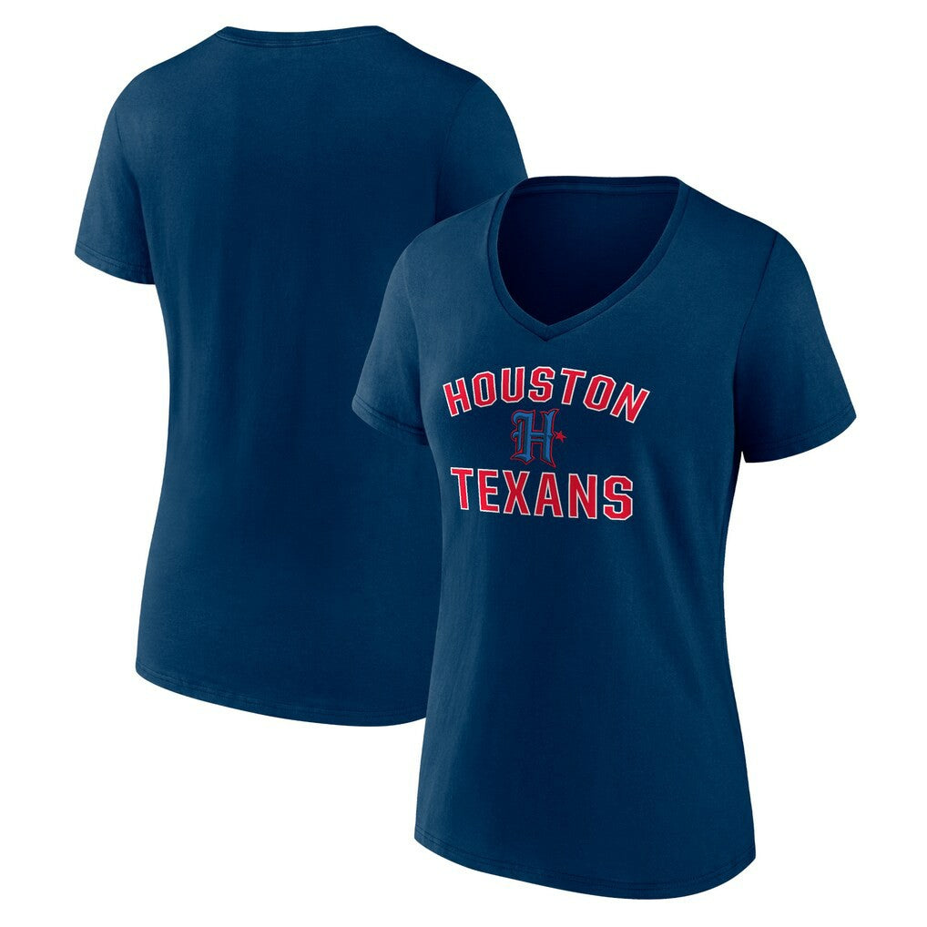 Houston Texans Women's Secondary Logo Victory Arch V-Neck T-Shirt | NFL Discount