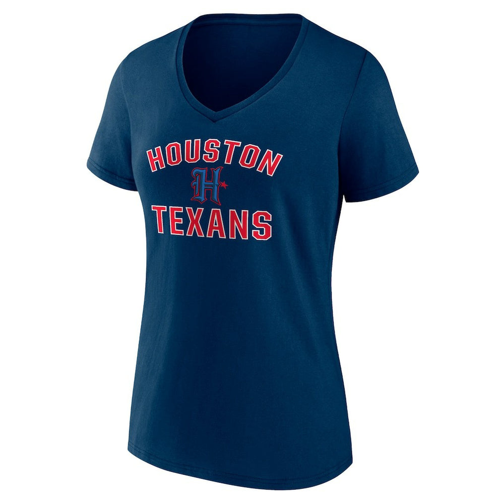 Houston Texans Women's Secondary Logo Victory Arch V-Neck T-Shirt | NFL Discount
