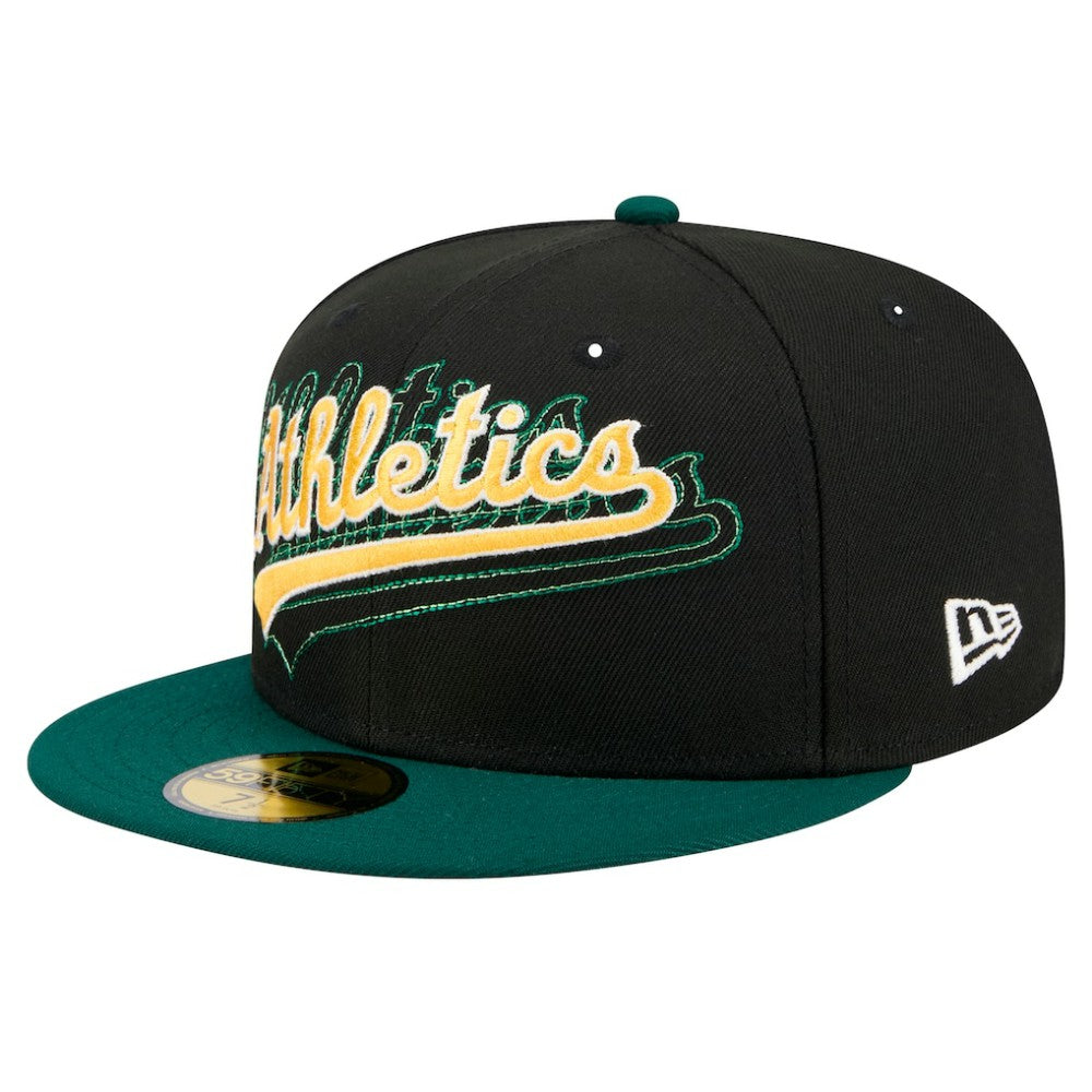 Athletics New Era Shadow Stitch 59FIFTY Fitted Hat - MLB Hats