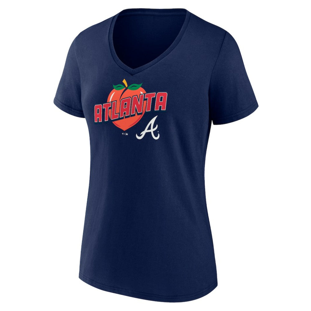 Atlanta Braves Women's Peach V-Neck T-Shirt - MLB T-shirts