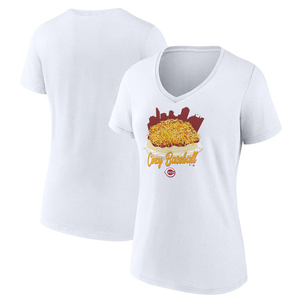 Cincinnati Reds Women's Chili V-Neck T-Shirt - MLB T-shirts