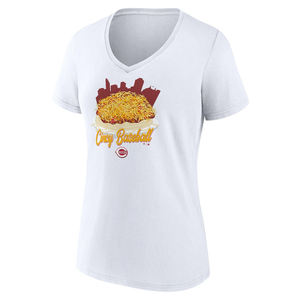 Cincinnati Reds Women's Chili V-Neck T-Shirt - MLB T-shirts