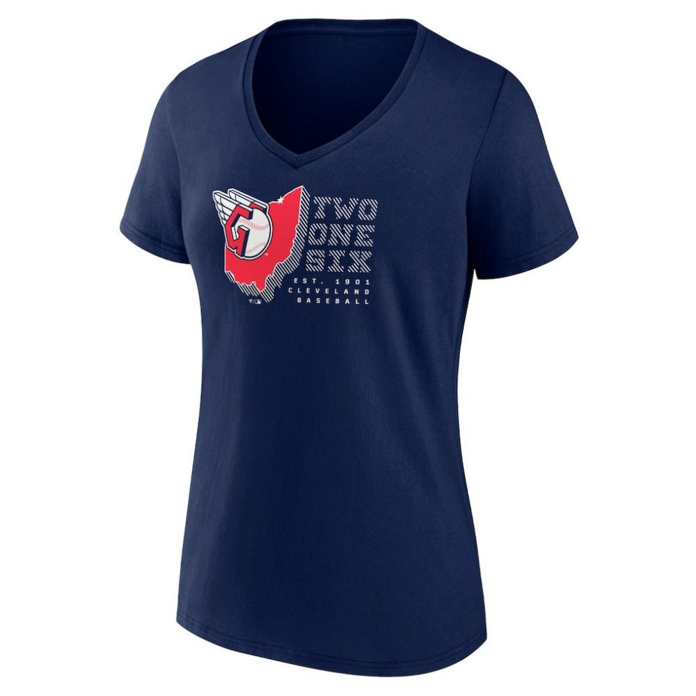 Cleveland Guardians Women's Two One Six V-Neck T-Shirt - MLB T-shirts