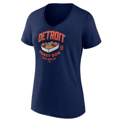Detroit Tigers Women's Coney Dog Egg Rolls V-Neck T-Shirt - MLB T-shirts