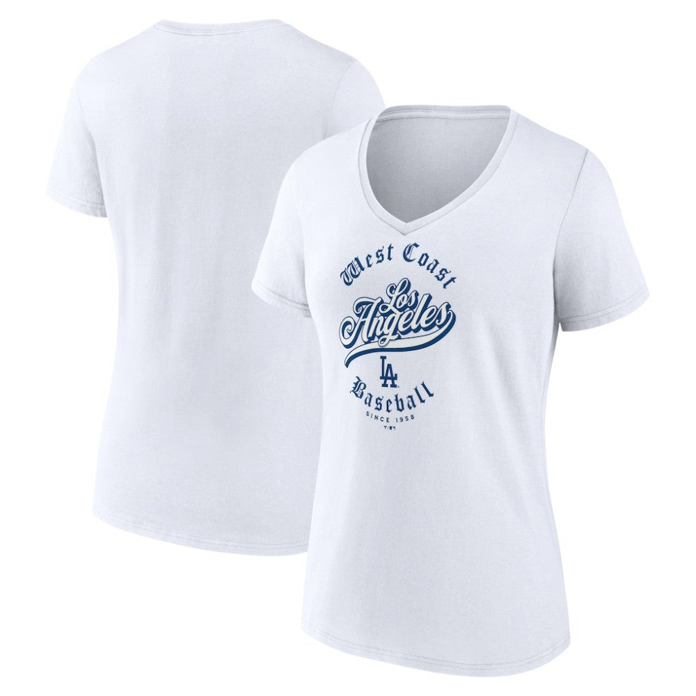 Los Angeles Dodgers Women's West Coast Baseball V-Neck T-Shirt - MLB T-shirts