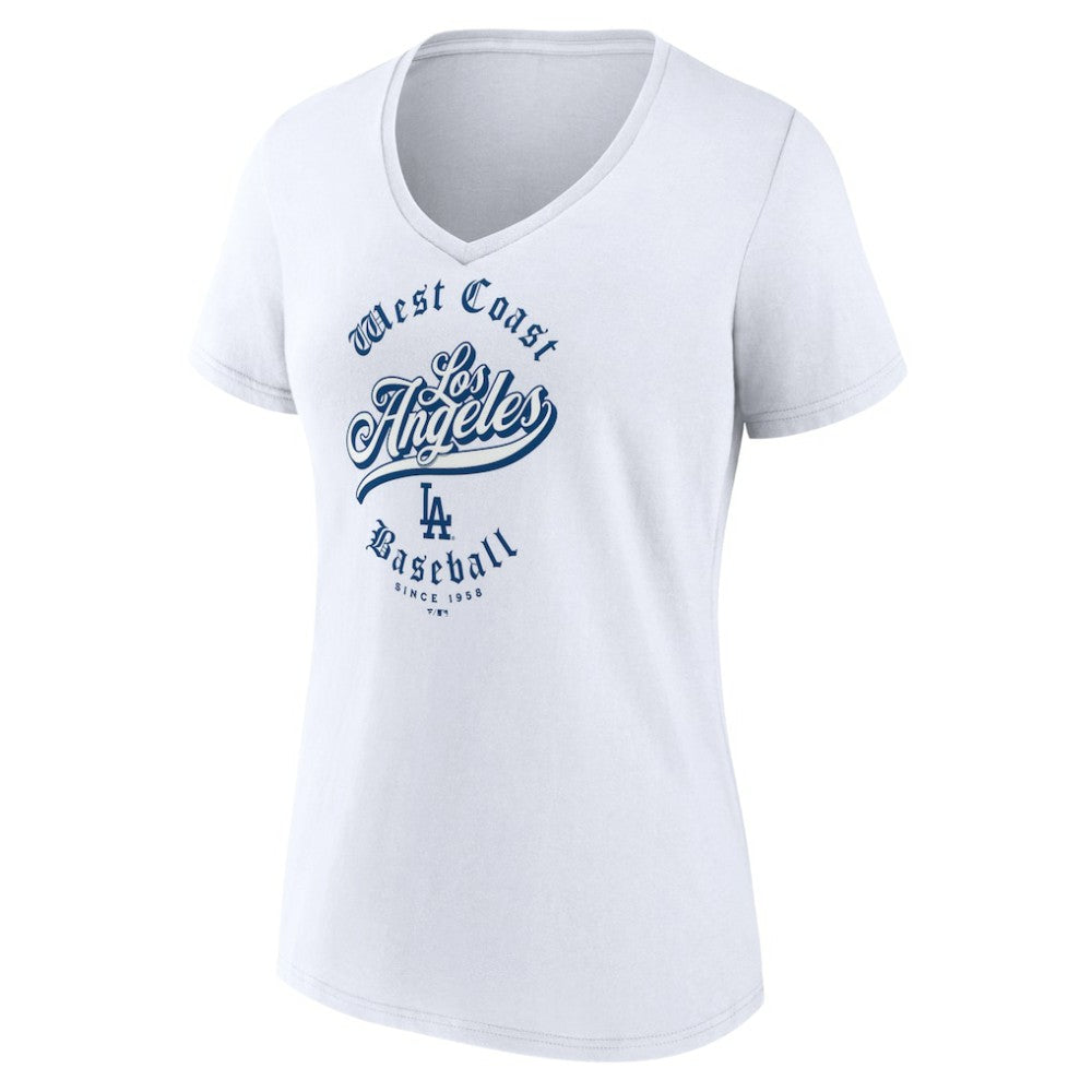 Los Angeles Dodgers Women's West Coast Baseball V-Neck T-Shirt - MLB T-shirts