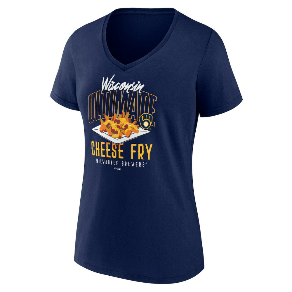 Milwaukee Brewers Women's Cheese Fry V-Neck T-Shirt - MLB T-shirts
