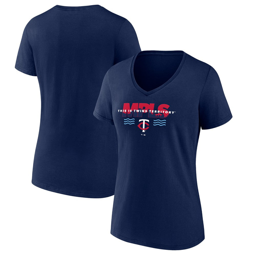 Minnesota Twins Women's Territory V-Neck T-Shirt - MLB T-shirts