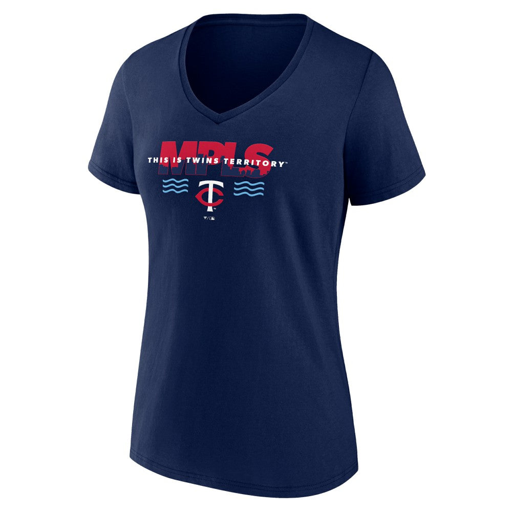 Minnesota Twins Women's Territory V-Neck T-Shirt - MLB T-shirts