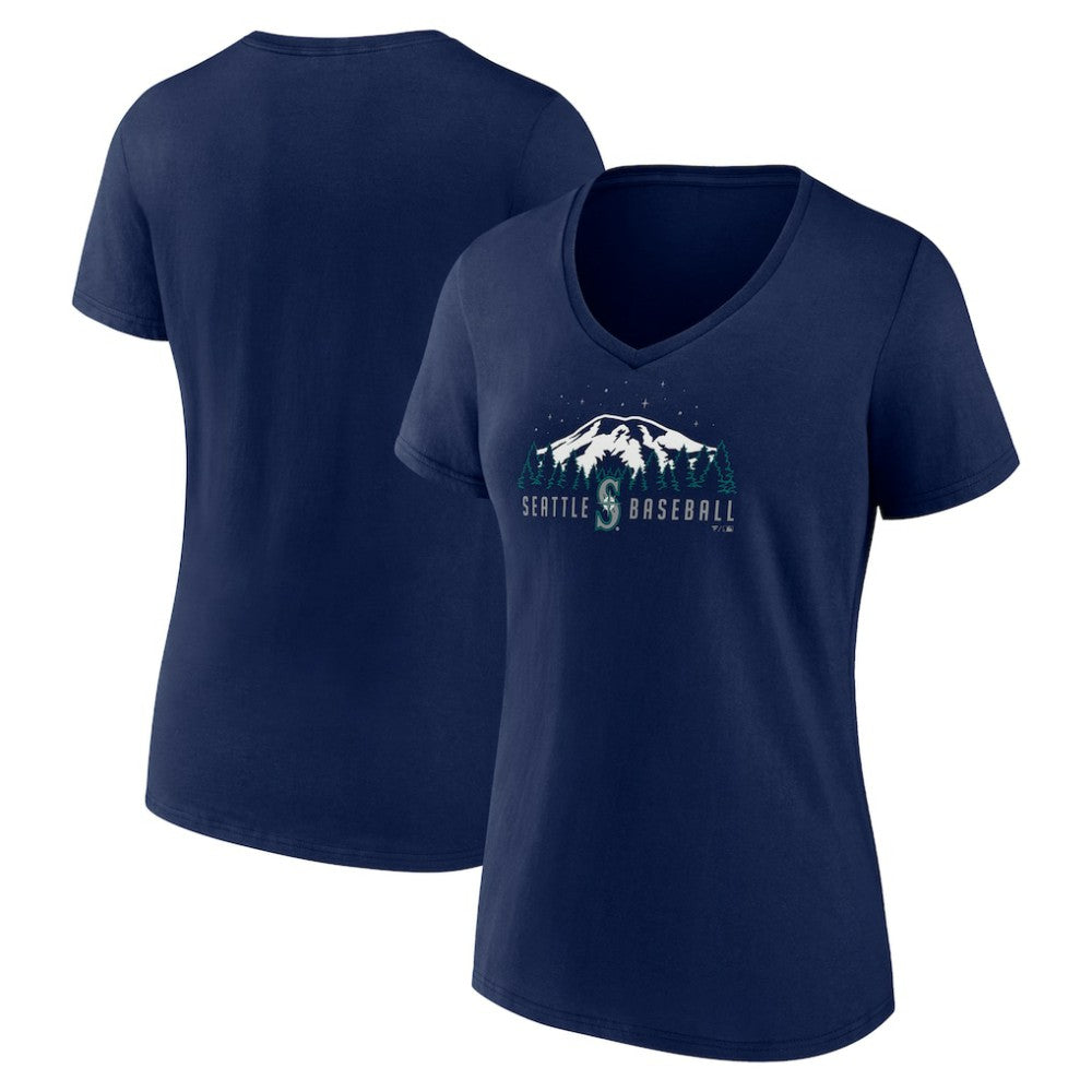 Seattle Mariners Women's Mountains V-Neck T-Shirt - MLB T-shirts