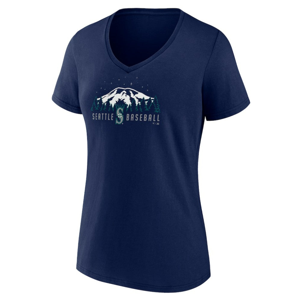 Seattle Mariners Women's Mountains V-Neck T-Shirt - MLB T-shirts