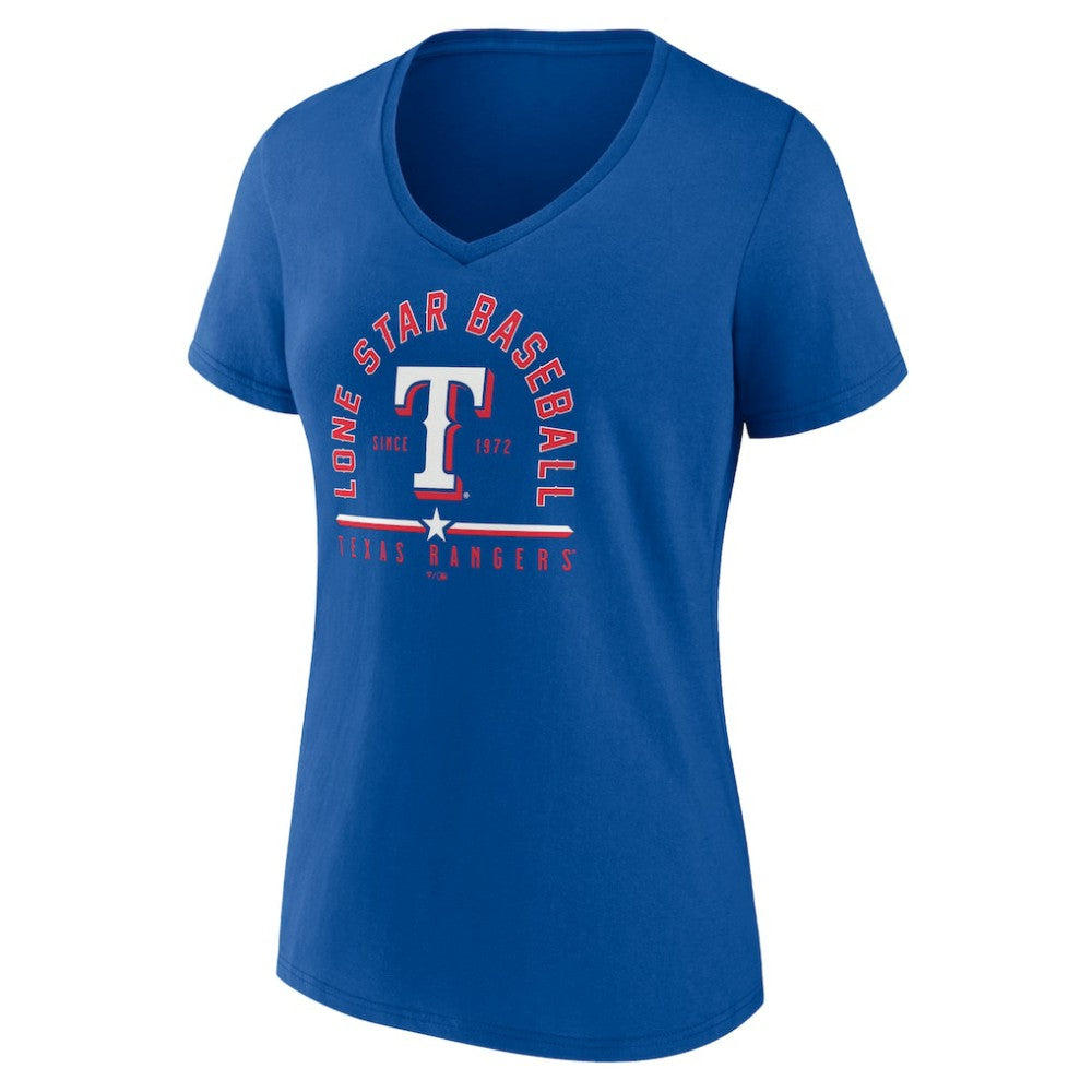 Texas Rangers Women's Lone Star Baseball V-Neck T-Shirt - MLB T-shirts