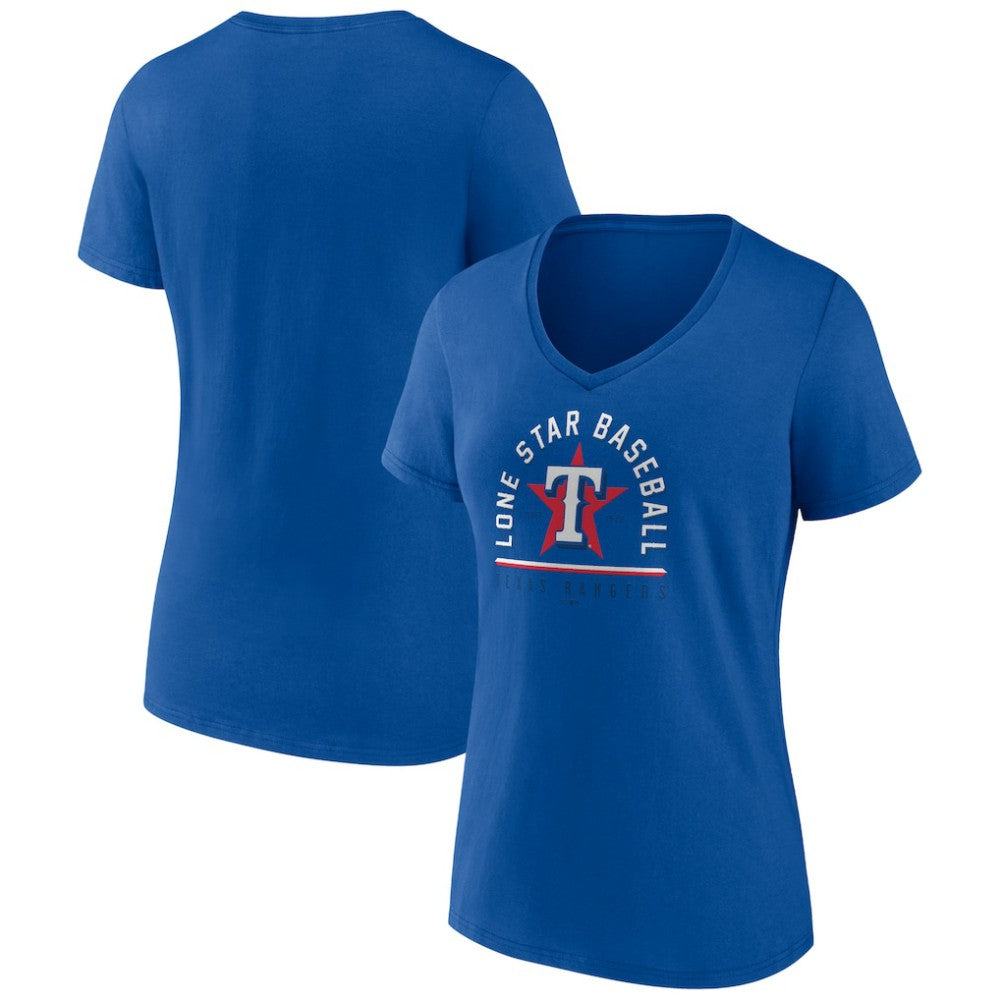 Texas Rangers Women's Lone Star Baseball V-Neck T-Shirt - MLB T-shirts