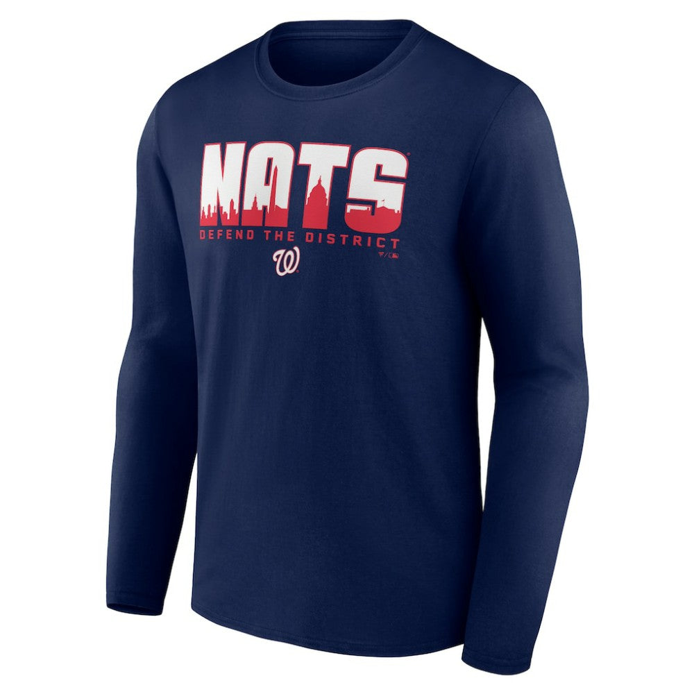 Washington Nationals Defend the District Long Sleeve T-Shirt - MLB T-shirts