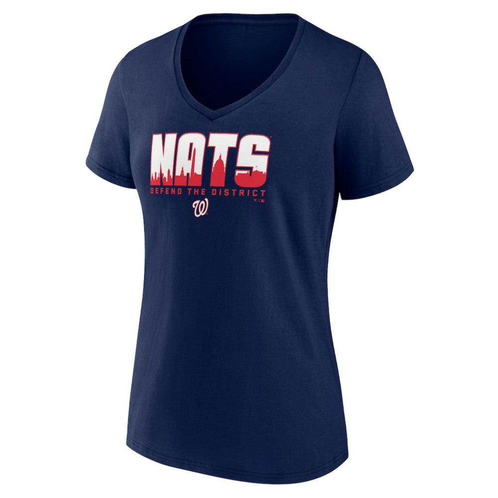 Washington Nationals Women's Defend the District V-Neck T-Shirt - MLB T-shirts