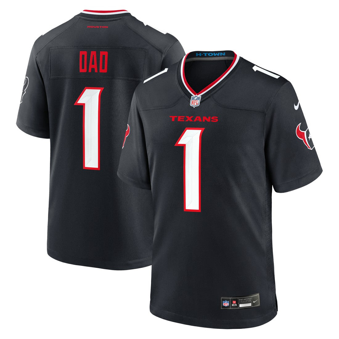 Houston Texans #1 Dad Game Jersey | NFL On sale