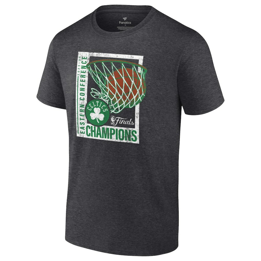 Heather Charcoal Boston Celtics 2024 Eastern Conference Champions Full Court Trap T-Shirt | NBA