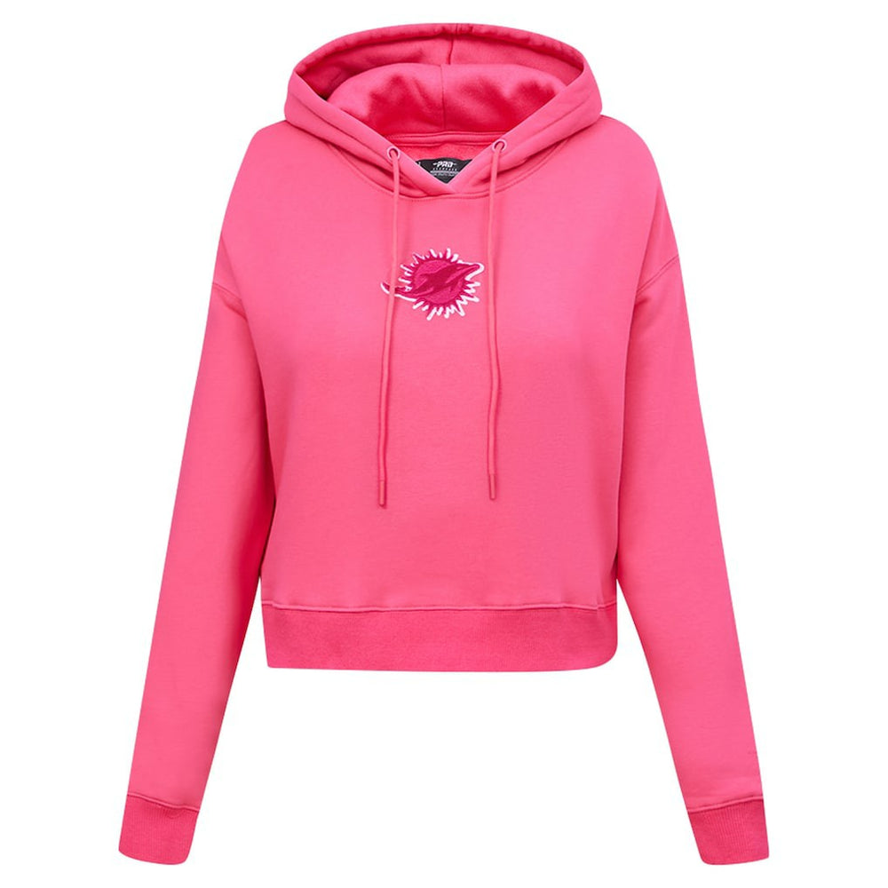 Miami Dolphins Pro Standard Women's Triple Pink Cropped Fleece Pullover Hoodie | NFL Online