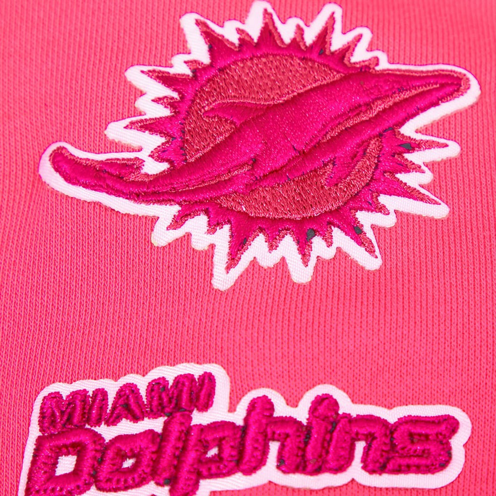 Miami Dolphins Pro Standard Women's Triple Pink Cropped Fleece Pullover Hoodie | NFL Online