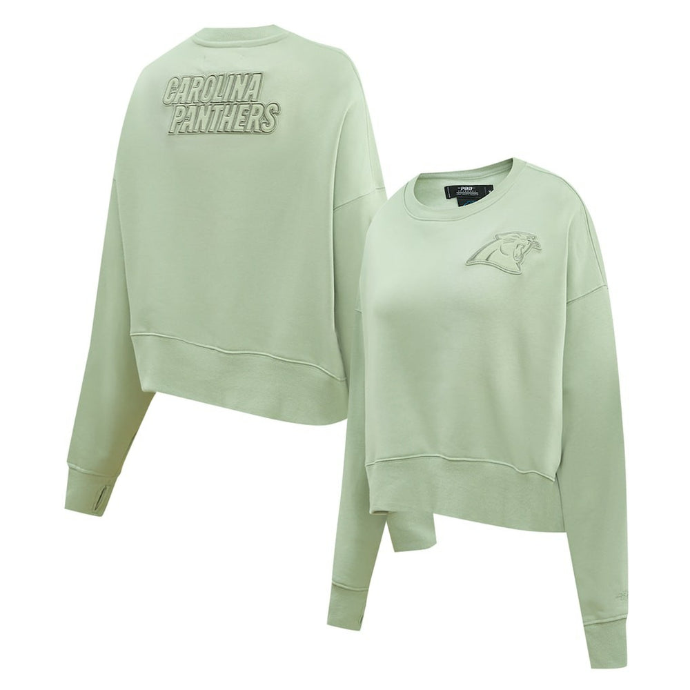 Carolina Panthers Pro Standard Women's Oversized Cropped Neutral Pullover Sweatshirt | NFL Online