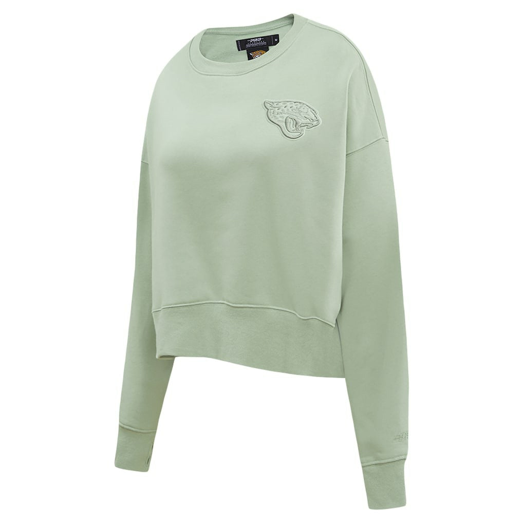 Jacksonville Jaguars Pro Standard Women's Oversized Cropped Neutral Pullover Sweatshirt | NFL On sale