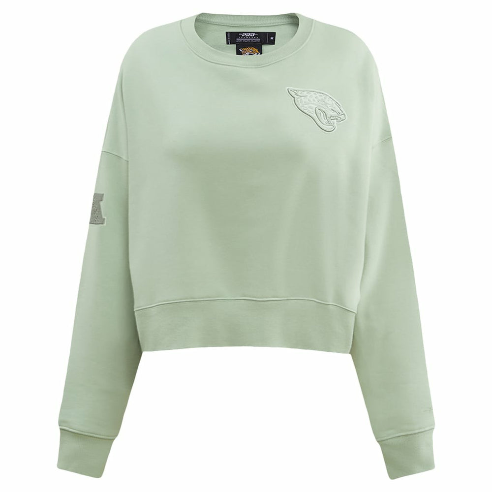 Jacksonville Jaguars Pro Standard Women's Oversized Cropped Neutral Pullover Sweatshirt | NFL On sale