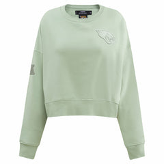 Jacksonville Jaguars Pro Standard Women's Oversized Cropped Neutral Pullover Sweatshirt | NFL On sale