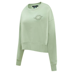 Miami Dolphins Pro Standard Women's Oversized Cropped Neutral Pullover Sweatshirt | NFL Outlet