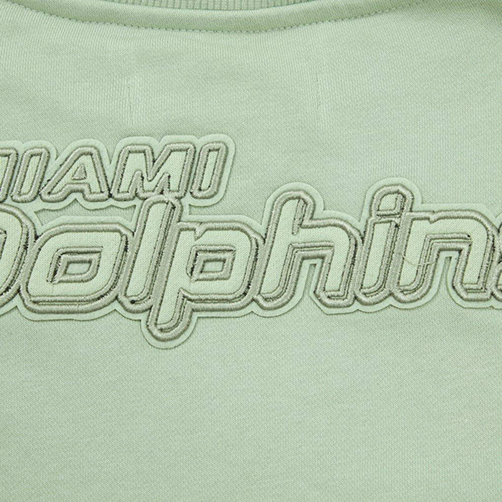 Miami Dolphins Pro Standard Women's Oversized Cropped Neutral Pullover Sweatshirt | NFL Outlet