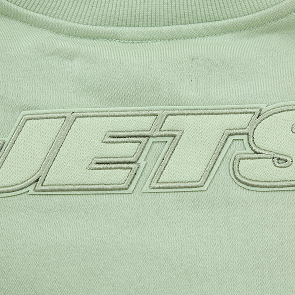 New York Jets Pro Standard Women's Oversized Cropped Neutral Pullover Sweatshirt | NFL Discount