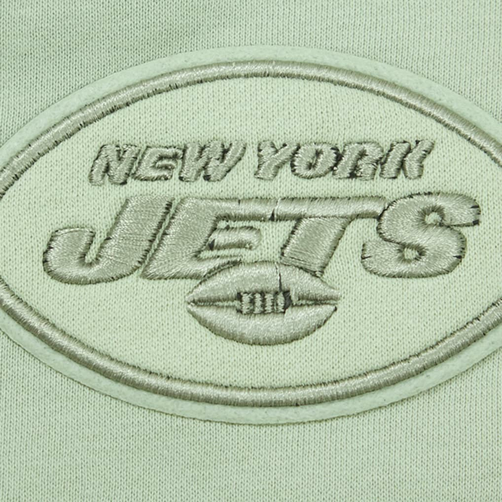 New York Jets Pro Standard Women's Oversized Cropped Neutral Pullover Sweatshirt | NFL Discount