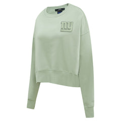 New York Giants Pro Standard Women's Oversized Cropped Neutral Pullover Sweatshirt | NFL New