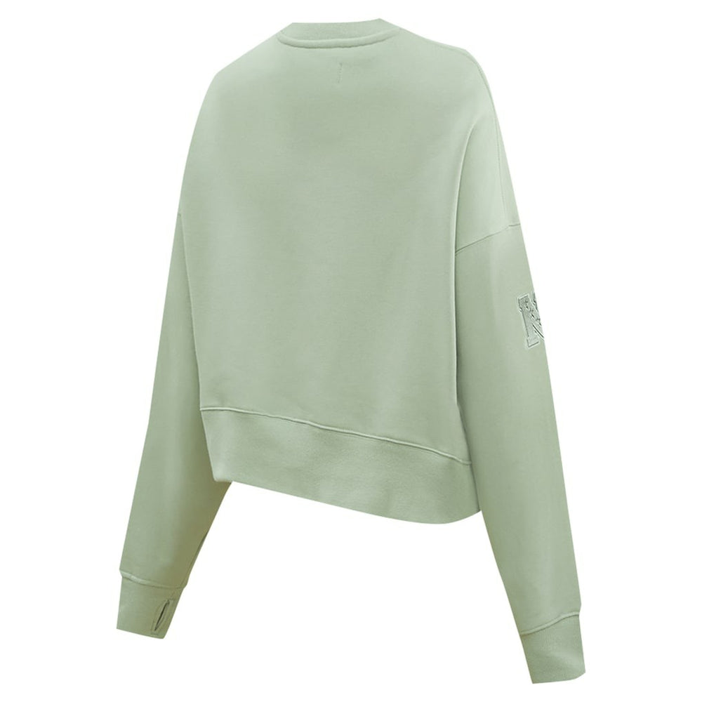 New York Giants Pro Standard Women's Oversized Cropped Neutral Pullover Sweatshirt | NFL New