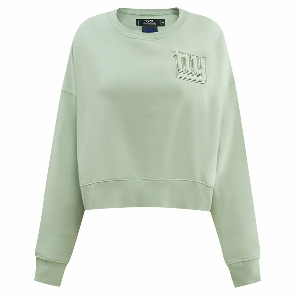 New York Giants Pro Standard Women's Oversized Cropped Neutral Pullover Sweatshirt | NFL New