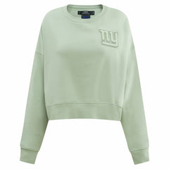 New York Giants Pro Standard Women's Oversized Cropped Neutral Pullover Sweatshirt | NFL New