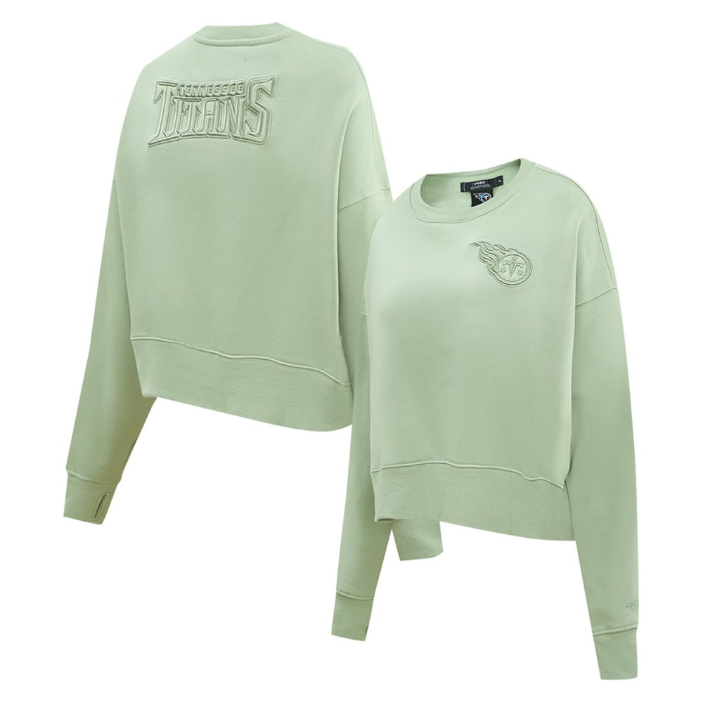 Tennessee Titans Pro Standard Women's Oversized Cropped Neutral Pullover Sweatshirt | NFL Near me