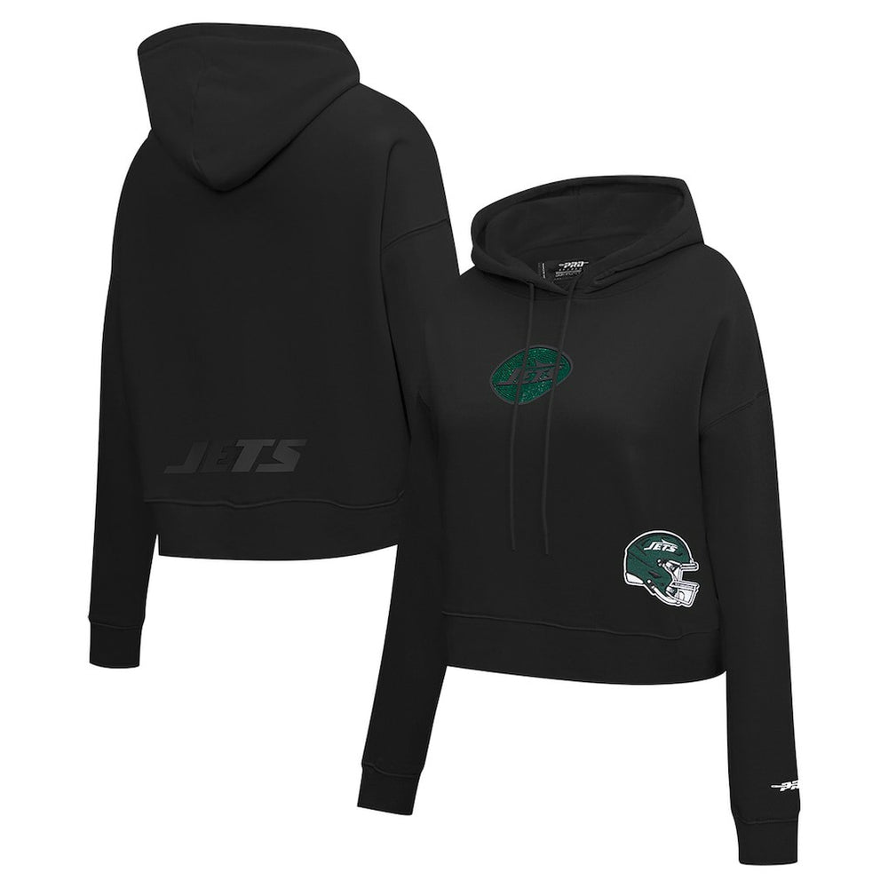 New York Jets Pro Standard Women's Jeweled Cropped Pullover Hoodie | NFL Discount