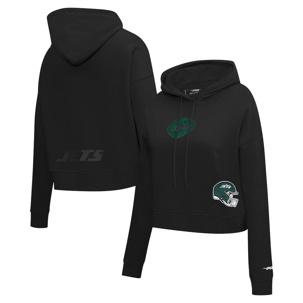 New York Jets Pro Standard Women's Jeweled Cropped Pullover Hoodie | NFL Discount