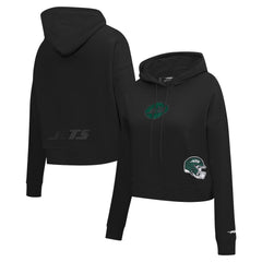 New York Jets Pro Standard Women's Jeweled Cropped Pullover Hoodie | NFL Discount