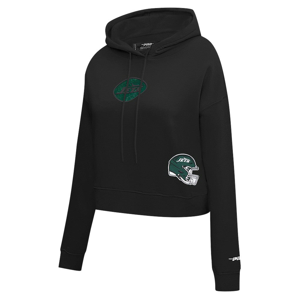 New York Jets Pro Standard Women's Jeweled Cropped Pullover Hoodie | NFL Discount