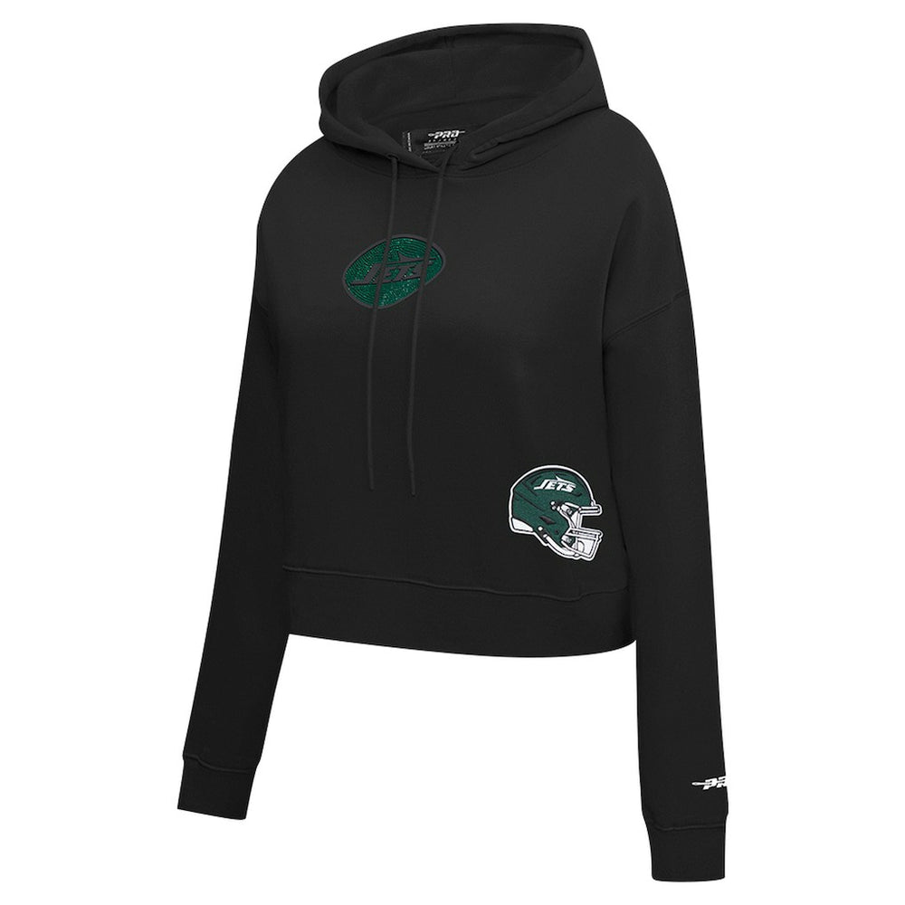 New York Jets Pro Standard Women's Jeweled Cropped Pullover Hoodie | NFL Discount