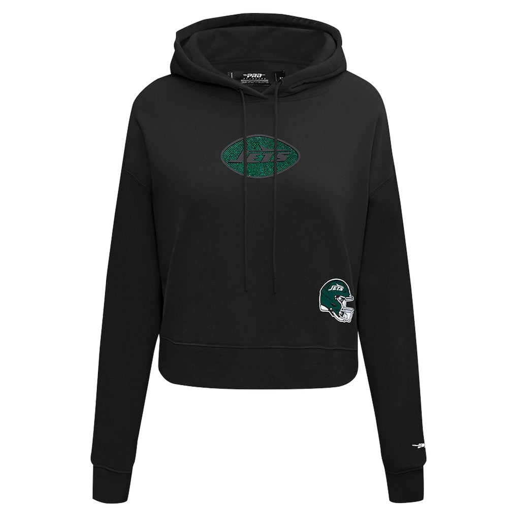 New York Jets Pro Standard Women's Jeweled Cropped Pullover Hoodie | NFL Discount